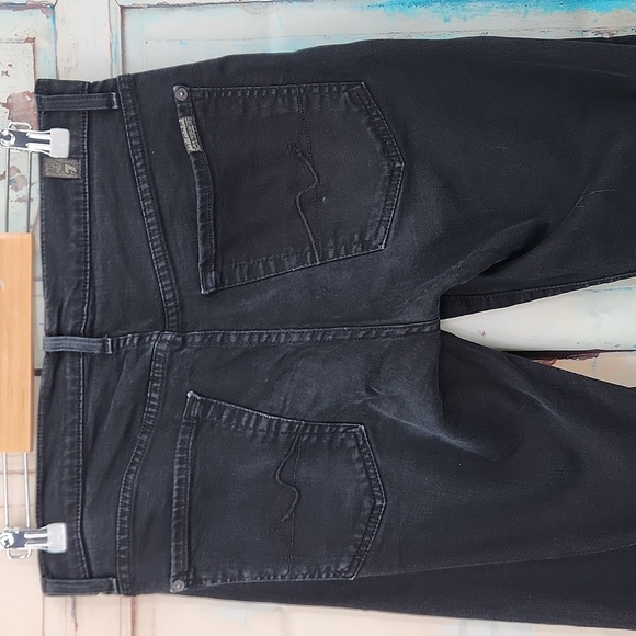 7 for all Mankind Black Standard Straight Leg Button Fly Jeans - Picture 5 of 10